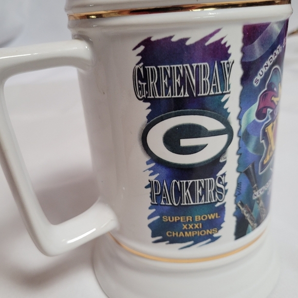 Greenbay Packers Superbowl XXXI  Championship Mug Stein - Picture 2 of 10